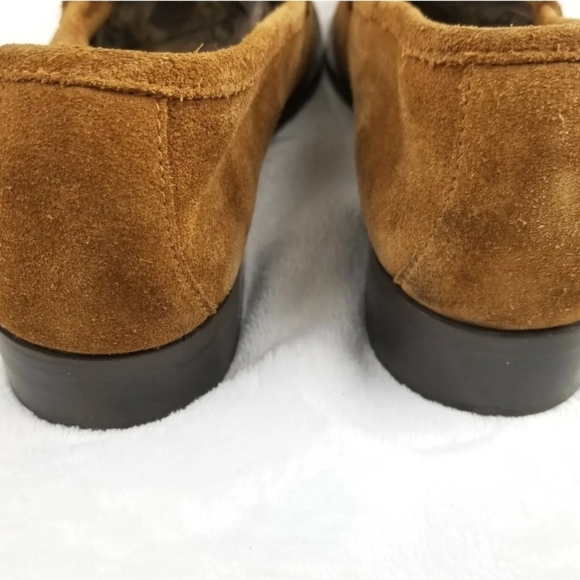 Vtg Gucci Like Van Eli Frolicca Horse Bits Brown Suede Loafers Sz 9M EUC - Picture 11 of 14